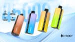Five colorful vape devices with 45000 puffs.