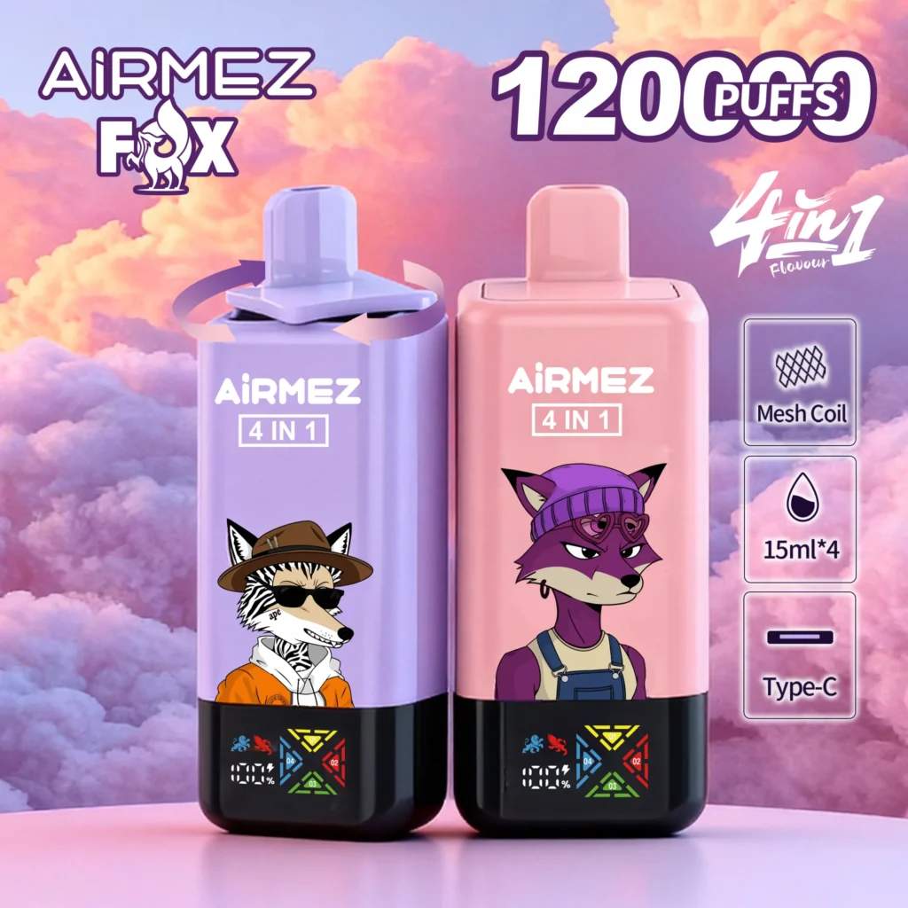 airmez fox 4 in 1 120k jednorazowy e papieros 2% – 120000 puffs